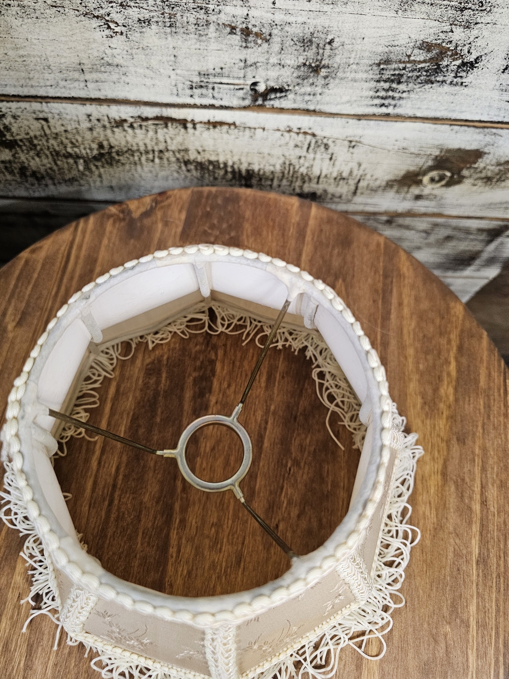 Vintage Beige Floral Fringe Lamp Shade - Picture 3 of 13